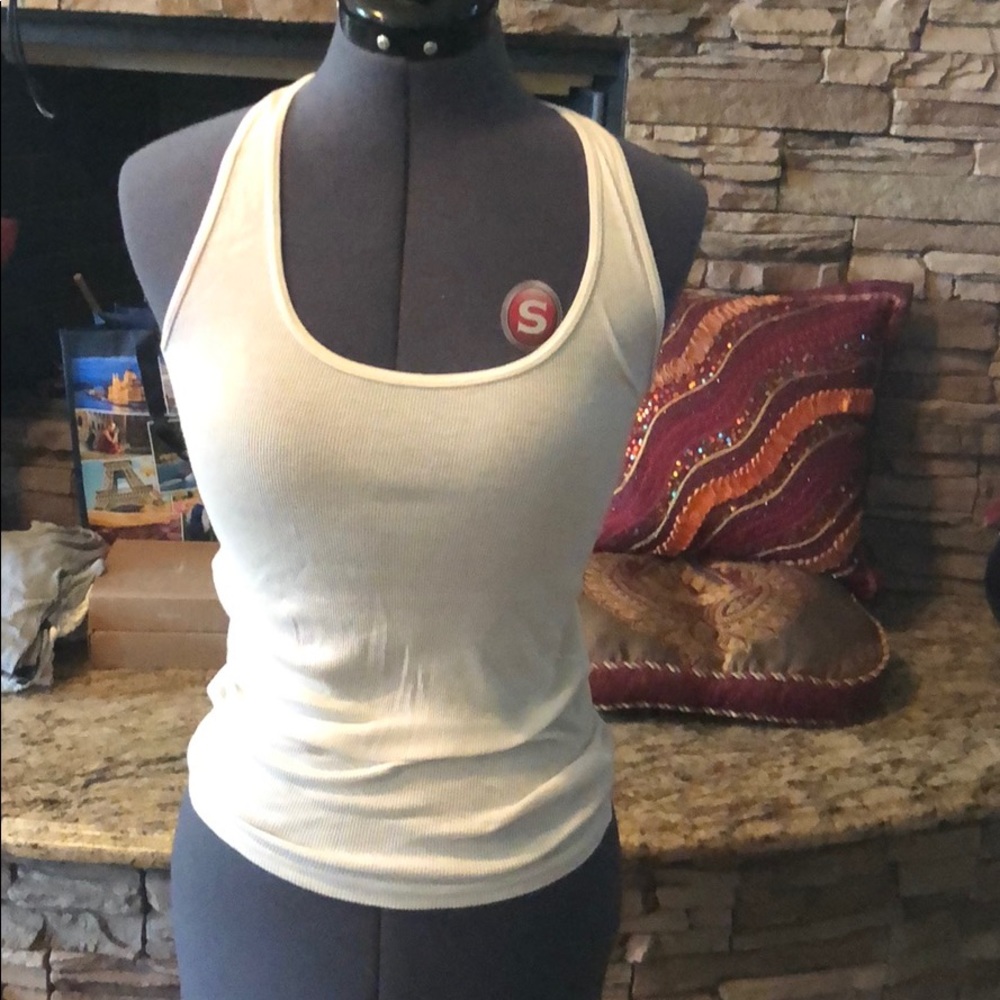 White racer back tank